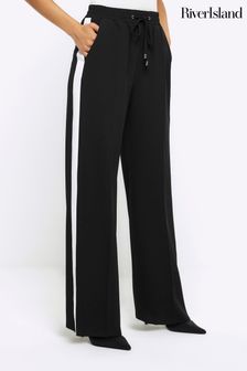 River Island Beige Side Stripe Tailored Trousers (898727) | OMR23