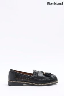 أسود - حذاء سهل اللبس فتحات ليزر من River Island (898834) | 188 ر.ق