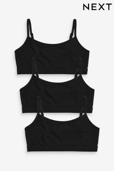Black Strappy Crop Top 3 Pack (5-16yrs) (898944) | €13 - €18