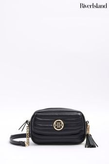 River Island Black Flap Front Soft Crossbody Bag (899771) | €50