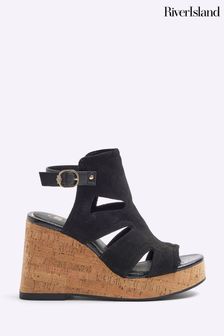 River Island Cut-Out Wedge Shoes Boots