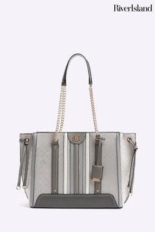 River Island Grey Panelled Wing Tote Bag (899971) | €69