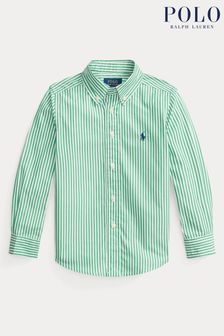 Polo Ralph Lauren Green Pinstripe Long Sleeved Logo Shirt (8JE714) | €87 - €92