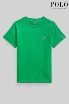 Зеленый - Хлопковая футболка для мальчиков с логотипом Polo Ralph Lauren (8JH088) | €55 - €59