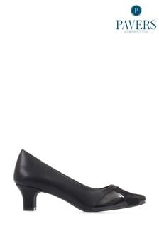 Pavers Black Block Heeled Court Shoes (8RV799) | kr493
