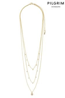 PILGRIM Gold Plated Chayenne Layered Crystal Necklace (900316) | €51