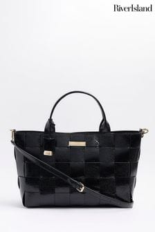 River Island Black Large Chunky Weave Shopper Bag (900335) | $87