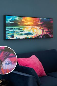 Artist Collection 'harris Panorama' Landscape By Scott Naismith Framed Canvas Wall Art (900507) | kr739