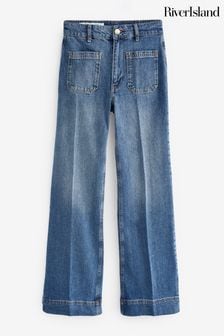 Blau - River Island Schlagjeans mit hohem Bund (900522) | 78 €