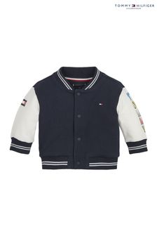 Jachetă cu logo model de colegiu Tommy Hilfiger Albastru Nou-născut (900704) | 434 LEI
