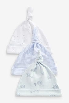 Blue Baby 3 Pack Tie Top Hats (0-18mths) (901143) | 23 QAR