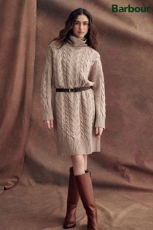 Barbour® Beige Woodland Cable Knitted Dress (901170) | $355