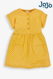 JoJo Maman Bébé Yellow Spot Button Front Dress (901492) | €30