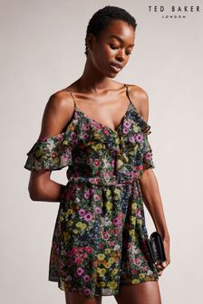 Ted Baker Priyahh Black Off The Shoulder Ruffle Playsuit (901524) | €102
