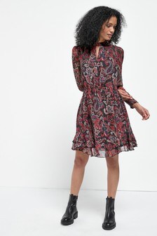 Robe virevoltante col montant