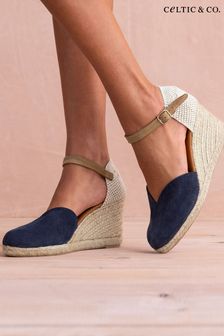 Celtic & Co. Blue Ankle Strap Wedge Espadrilles (901739) | AED715