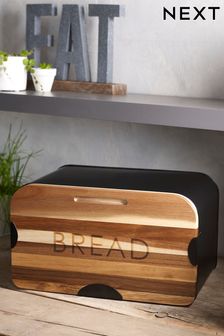 Black Black Bronx Bread Bin and Bread Board (901765) | OMR15