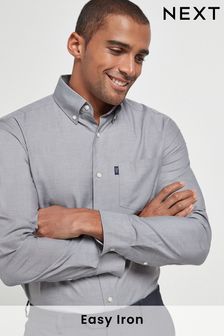 Светло-серый - Обычный крой - Оксфордская рубашка из немнущейся ткани на пуговицах (903143) | €20
