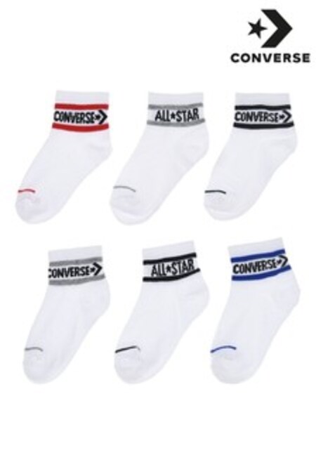 Converse White Ankle Socks 6 Pack Kids (903179) | KRW29,600