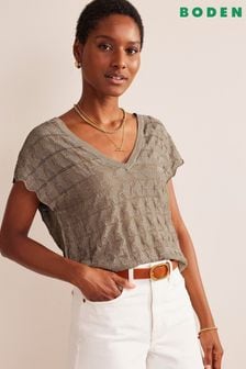 Boden Natural V-Neck Knitted Beach Top (903242) | €51