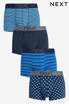 Blue Pattern Hipster Boxers 4 Pack (903319) | 10,230 Ft
