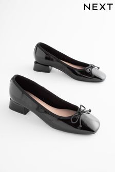 Black Forever Comfort Block Heel Ballerina Shoes (903848) | AED128