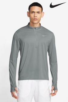 Серый - топ для бега с короткой молнией Nike Dri-fit Pacer (903973) | €60