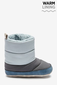 Blue Colourblock Quilted Baby Pram Boots (0-24mths) (904235) | €13 - €14