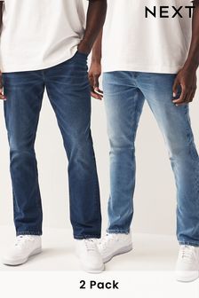 Mittelblau/Hellblau - Slim Fit - Essential Stretch-Jeans 2er Pack (904348) | 30 €