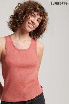 Superdry Pink Lace Trim Vest Top (904422) | SGD 35