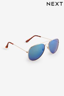 Silver Blue Mirror Lens Aviator Sunglasses (904524) | €16