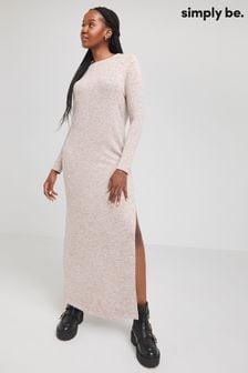 Simply Be Cream Marl Cosy Maxi Dress (904681) | AED80