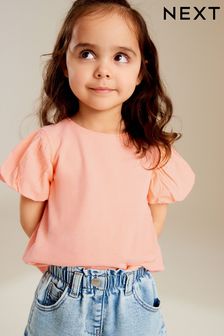 Pfirsich, pink - Puff-T-Shirt mit kurzen Ärmeln (3 Monate bis 7 Jahre) (905004) | 9 € - 11 €