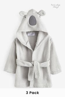 Little Gent Hooded Robe Set with Muslin Cloth 3 Packs (905078) | 119 QAR