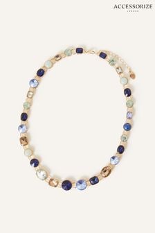 Accessorize Blue Mixed Stones Statement Necklace (905623) | LEI 119