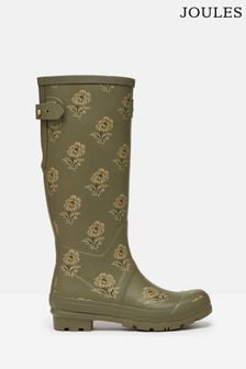 Joules Green Floral Adjustable Tall Wellies (906222) | SGD 116