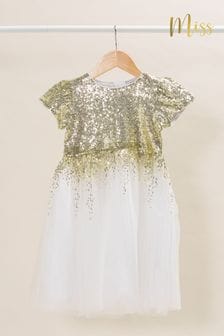 Miss Sequin Top Waterfall Tulle Dress (906461) | $83