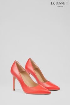 Rojo - Zapatos de salón negros de piel con puntera en punta Fern Kid de LK Bennett (906620) | 352 €