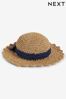 Neutral/Black Scalloped Edge Hat (1-10yrs) (907114) | KRW23,500 - KRW27,800