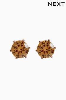玫瑰金 - 大號鑲方晶鋯石耳環 (907334) | NT$190