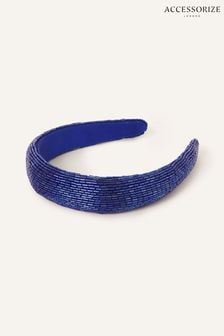 Accessorize Blue Beaded Headband (907446) | $55