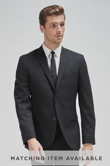 Black Jacket Twill 100% Wool Tailored Fit Suit: Jacket (907758) | €72