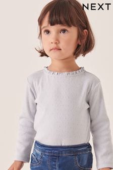 Blue Brushed Pointelle Top (3mths-7yrs) (907946) | €4 - €6