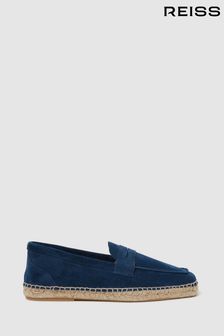 Reiss Navy Espadrille Suede Summer Shoes (908365) | OMR89