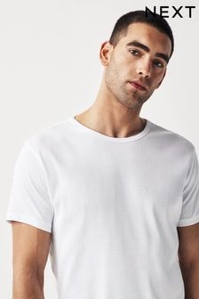 White Rib Slim Fit 100% Cotton Underwear T-Shirts 5 Pack (908628) | $57