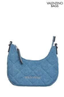 Valentino Bags Blue Ocarina Quilted Half Moon Crossbody Bag (909291) | 669 SAR