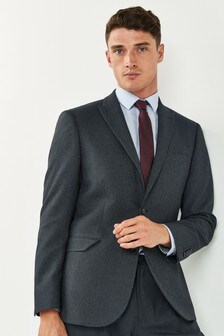 Navy Tailored Fit Textured Suit: Jacket (909600) | €43