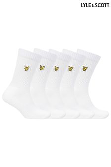 Pack de cinco pares de calcetines deportivos blancos de Lyle & Scott (910102) | 34 €