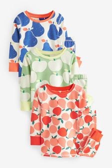 Multi Fruit Long Pyjamas 3 Pack (9mths-10yrs) (910287) | SGD 43 - SGD 53