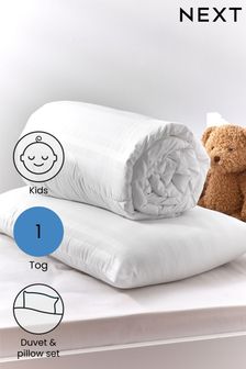Антиаллергенное детское одеяло и подушка с коэффициентом утепленности 1 Tog 
